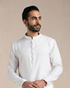 Brilliant White Placket Detailed Kurta Set image number 0